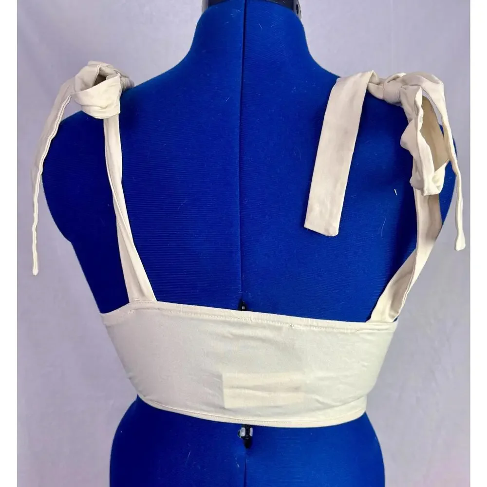 CIDER Cream Corset Top NWT‎ Bustier Crop Cottagecore Fairycore Coquette Milkmaid